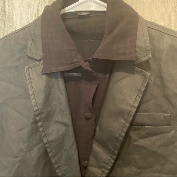 Alexander Wang Faux Leather Moto Jacket / Silk Blouse size 4 Black - Picture 4 of 7